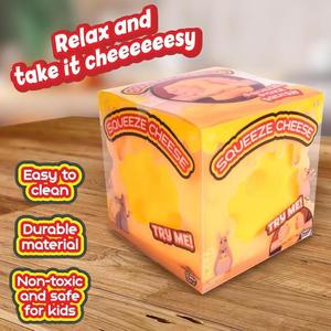 Nouveauté : Cubes de fromage moelleux jaunes, jouet anti-stress moulable, à presser, pour enfants de 14 ans et plus, emballage en sac OPP - Product Image 1