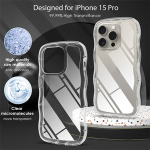 Fundas de teléfono con marco ondulado de Color caramelo para <span class=keywords><strong>iPhone</strong></span> 15 <span class=keywords><strong>Pro</strong></span> 13 <span class=keywords><strong>12</strong></span> Mini 11 <span class=keywords><strong>Pro</strong></span> <span class=keywords><strong>Max</strong></span> 14 16 Plus, carcasa acrílica transparente a dura prueba de golpes - Product Image 4