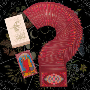 Nieuwe Aanwinst Bloem Liefde Goudfolie <span class=keywords><strong>Tarot</strong></span> Waterdicht 12*7 Plastic PET Bordspel Waarzeggerij Kaarten met Instructiehandleiding - Product Image 4