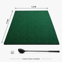 Tapis d'entraînement de golf 5x5 pieds en gazon synthétique nylon 15 mm et support EVA/NBR 15 mm pour usage intérieur/extérieur
