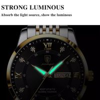 Jam Tangan Pria POEDAGAR 836 Mewah Quartz Rose Gold Tali Baja Tahan Karat Tahan Air Kalender Model Bisnis Fashion Jam Tangan Pria