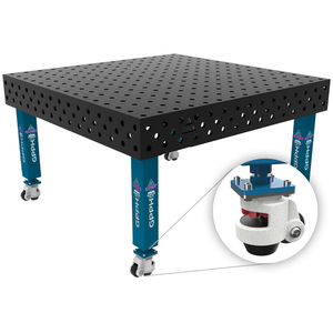 SteelExpert GPPH 1,5x1,48 m banco de soldadura con ruedas, 25mm de espesor, 28mm agujeros - Product Image 1