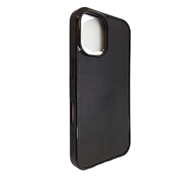Factory Price TPU+PC Anti-skid Texture Inside and Outside Shockproof Black Groove Blank Shell Anti-drop Phone Case for iPhone