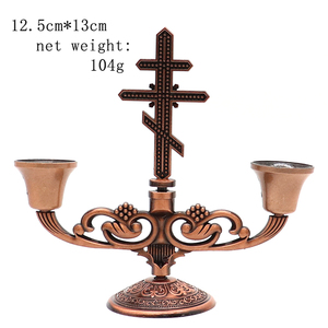 Portacandele Religioso BZR21558-1, Candelabro a Croce Ortodossa per Chiesa o Scrivania - Product Image 5