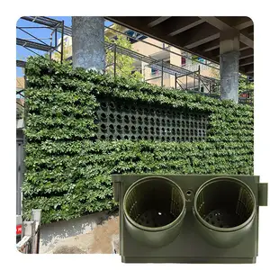 Dekorasi tembok vertikal, Pot dinding hijau tanam di dinding bunga hidup untuk ide kantor