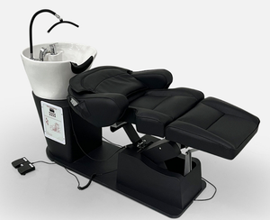 Lit de lavage de cheveux électrique massant, spécialement conçu pour les salons de coiffure - lit de lavage de cheveux semi-inclinable avec circulation d'eau. - Product Image 2