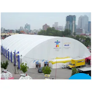 大型末日屋弧形屋顶双层户外双网球钢膜结构篮球羽毛球场活动帐篷