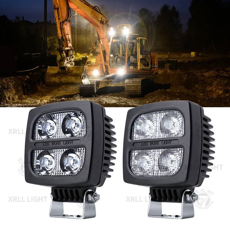 New Heavy Duty Pod Spot Flood Square 24V 40W Mining Bulldozer Excavator Lamp 12V LED Working Light for Tractor