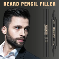 Crayon à barbe Oem double face 2023 naturel imperméable à l'eau, style correcteur de la barbe, stylo de tatouage de remplissage, stylo polyvalent 4 points barbe