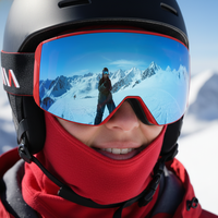 Logotipo personalizado Tipo de prensa Bloqueo magnético Captura Lentes cilíndricas antivaho Gafas de deportes de nieve al aire libre Gafas de esquí