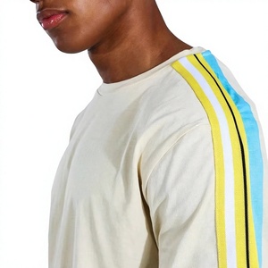 Ensemble T-shirt et short en coton pour homme, col rond, manches courtes, couleur unie, décontracté, respirant, tricoté, pour l'été - Product Image 3