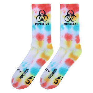 Fábrica de Meias Dos Homens do Logotipo De Algodão Tie Dye Colorido <span class=keywords><strong>Gradient</strong></span> Ramp Cuctom Custom Design Casual Casal Meias - Product Image 2