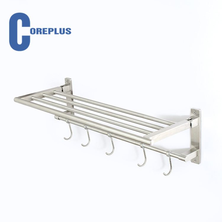 WWWANG Bagno portasciugamani in Acciaio Inox da Parete con tovagliolo mensola e Gancio Mobile for Hotel Kitchen Opslag Color : Double Layer, Size : 40CM WWWANG Bagno portasciugamani in Acciaio Inox da Parete con tovagliolo mensola e Gancio Mobile for Hotel Kitchen Opslag Color : Double Layer, Size : 40CM