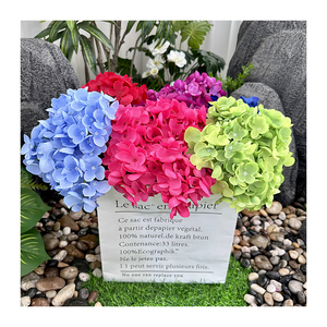 Bouquet d'hortensias artificiels à 5 têtes de fleurs, nouvelle collection, vente chaude, hortensias romantiques et colorés - Product Image 2