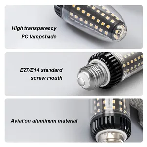 Ampoule de maïs à LED 20w <span class=keywords><strong>30w</strong></span> E14/<span class=keywords><strong>e27</strong></span> Ac110v Ac220v Smd2835 Lumière 6000k 3000k 360/faisceau Lampe en aluminium + pc Ampoule Super haute puissance - Product Image 5