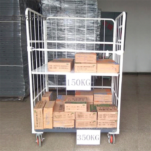 Đóng mở hàng hóa bốn bên lưu trữ làm tổ kim loại mạ kẽm kho gấp <span class=keywords><strong>Pallet</strong></span> giỏ hàng xe đẩy - Product Image 3