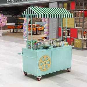 Customized Nordic Gold Mobile Promotional Shelf Commercial Candy Cart Display Stand Iron Float