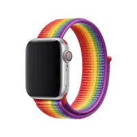 Correa de nailon para apple watch series 4, 5, 6, arcoíris, pulsera de reloj para iphone, 40mm, 42mm, 44mm