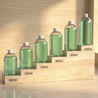 Bouteille d'emballage cosmétique personnalisée en PET 500-1000ml avec bouchon à vis et couvercle blanc pour soins de la peau, shampoing, lotion, produits de soin personnel, luxe, haute transparence, anti-UV