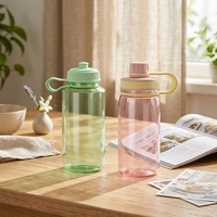 Bouteille d'eau sport 820 ml sans BPA, légère, portable, avec couvercle à clapet et sangle de transport, écologique, pour la gym, le camping et les voyages