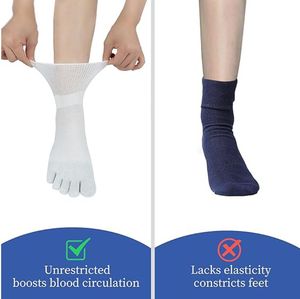 Calzini separatori a cinque dita per la cura postoperatoria con calzini larghi per diabetici - Product Image 3