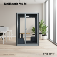 Unibooth V4-M - Cabinas Insonorizadas de Aluminio Duradero - Diseño Moderno, Módulos de Oficina Móviles para Centros Comerciales y Gimnasios, Instalación Rápida