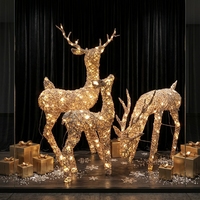 Ornements de Noël en osier lumineux personnalisés pour l'extérieur, rennes pour la décoration de la cour et commerciale