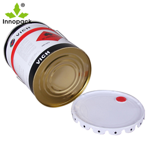 Cubo de lata de pintura con asa Cubo de bidón de metal de fábrica con tapa de lengüeta y pico - Product Image 6