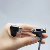 Câble USB 2.0 industriel Type C mâle vers femelle à montage sur panneau, coudé à 90 degrés, extension USB-C à montage sur panneau, support usine, personnalisation possible