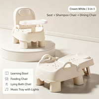 Chaise de bain, d'apprentissage et de lavage des cheveux imperméable pour tout-petits Jade, pour la maison, couleurs : Vert ColorBean, Crème, Rose, Gris Haze, Blanc Crème