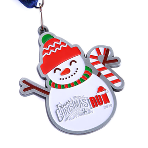 Logotipo de diseño gratuito, medallas de abeja de ortografía de Metal deportivo personalizado, premio de recuerdo, medalla de carrera divertida de Navidad - Product Image 5