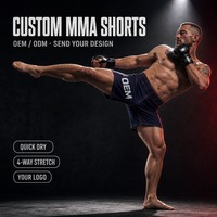 Shorts MMA personnalisés pour hommes, shorts de combat à séchage rapide, extensibles dans 4 directions, en polyester, pour le kickboxing, le Muay Thai, la boxe, les entraînements, avec logo OEM