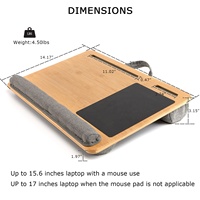 Support en bois de bambou pour ordinateur Portable, multifonctionnel plateau de bureau, Table pour laptop de genou avec coussin