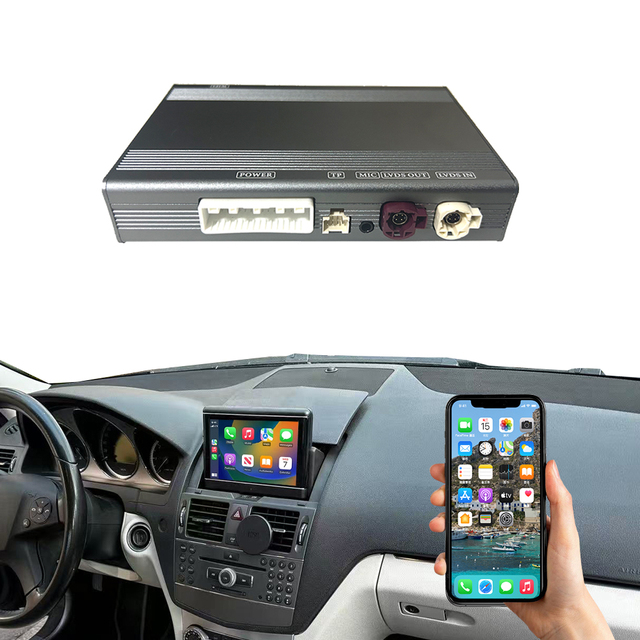 Wireless CarPlay Android Auto Interface for Mercedes Benz C Class W204 NTG4.0 2007-2010 Plug&Play Mirror Link OEM Controls