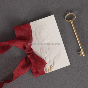Carte de vœux de <span class=keywords><strong>mariage</strong></span> personnalisée, style simple et exquis, impression offset, estampage à chaud, invitation de fiançailles 3 couleurs - Product Image 3
