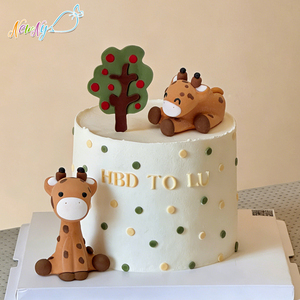 Listo para Enviar, en Stock, Adorno de Pastel de Jirafa 3D Comestible para Cumpleaños Infantiles, Decoración de Pastel de Animales Comestible - Product Image 1