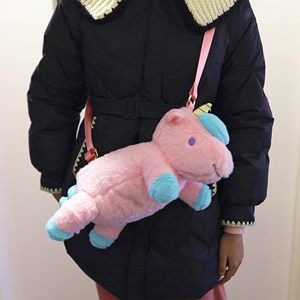 Custom Super morbido <span class=keywords><strong>unicorno</strong></span> rosa farcito <span class=keywords><strong>borsa</strong></span> di peluche per ragazza carina giocattoli di peluche PP imbottiti di cotone - Product Image 5
