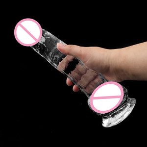 Dildo Anal Manual Transparente al Mejor <span class=keywords><strong>Precio</strong></span>, Juguete Sexual para Parejas, Dildo de Gelatina de Cristal, Pene Falo para Mujeres - Product Image 6