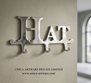 Hat <b>Wall</b> <b>Hook</b> Modern Metal <b>Hook</b> <b>Rack</b> for Hats Caps Keys Coats & Entryway Home Decor Handmade Home Decor by Unica Artware - Product Image 1