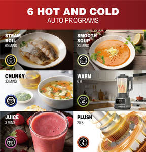 Blender chauffant en acier inoxydable de qualité alimentaire |   Robot culinaire multifonctionnel haute performance pour la préparation de soupes - Product Image 6