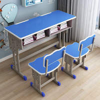 Bureau d'étudiant de salle de classe de tige d'école élémentaire Bureau à double siège et chaise de classe d'école Chais