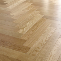 Parquet en bois de chêne blanc massif certifié ENF et personnalisé à motifs à chevrons Plancher en bois d'ingénierie étanche à l'humidité