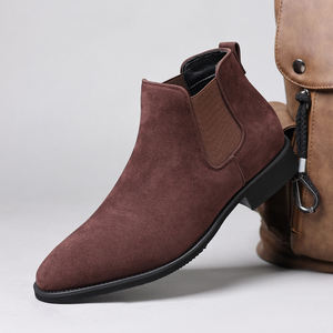 Botas Oxford Chelsea Chukka para Hombre, Zapatos de Vestir con Cordones, Parte Superior de Cuero PU y Gamuza, Zapatos Casuales de Moda para Hombre - Product Image 3