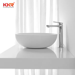 Lavabo de Sobremesa Redondo para Baño, Lavamanos de Diseño Moderno, Color Blanco, Lavabos Ovalados de <span class=keywords><strong>Encimera</strong></span> Sólida - Product Image 6