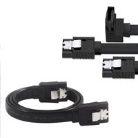 Kabel SATA 3.0 6Gbps Tembaga Lurus Sudut Kiri Baru untuk HDD/SSD 8Pin