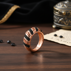 Black <b>CZ</b> and Black Ink Collections Greek Symbol Cluster <b>Ring</b> Wholesale Handmade 925 Silver Fine Jewelry - Product Image 3