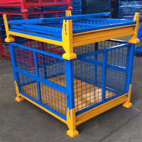 Cage à palettes en treillis métallique pliable et galvanisé, revêtement poudré, taille personnalisée, prix usine, capacité 500-2000 kg