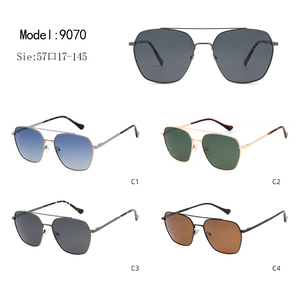Gafas de Sol de Piloto, Montura Rectangular Completa Dorada, Lentes Verdes, Protección UV400, Unisex, para Adultos, Uso en Exteriores - Product Image 3