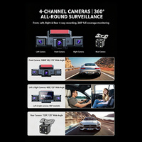 Caméra embarquée 4 canaux avec écran IPS de 3 pouces, Wi-Fi intégré, vue panoramique, enregistrement en boucle, adaptabilité universelle pour voitures
