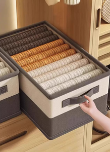 Paniers de rangement pliables classiques écologiques de grande taille, boîtes organisatrices multi-usages pour les étagères de placard, la cuisine et le bureau - Product Image 4